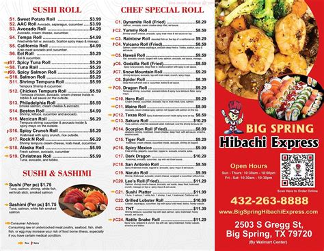 Hibachi express big spring - From the website: Hibachi Express, Japanese Restaurant, Big Spring, TX 79720, services include Japanese Food dine in, Japanese Food take out, delivery and catering. You can …